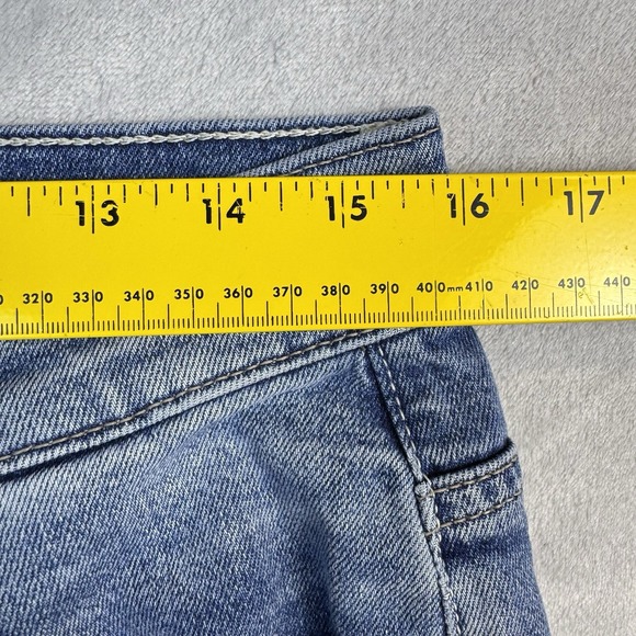 DL1961 Womens Wide Leg Raw Hem Jeans Blue Medium Wash High Rise Size 31 Culottes - Picture 4 of 10